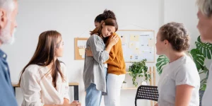 Women receiving mental health support